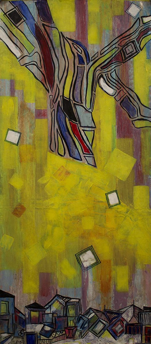 Image of Ribeiro's Ascending and Descending Houses in Yellow, 1989.